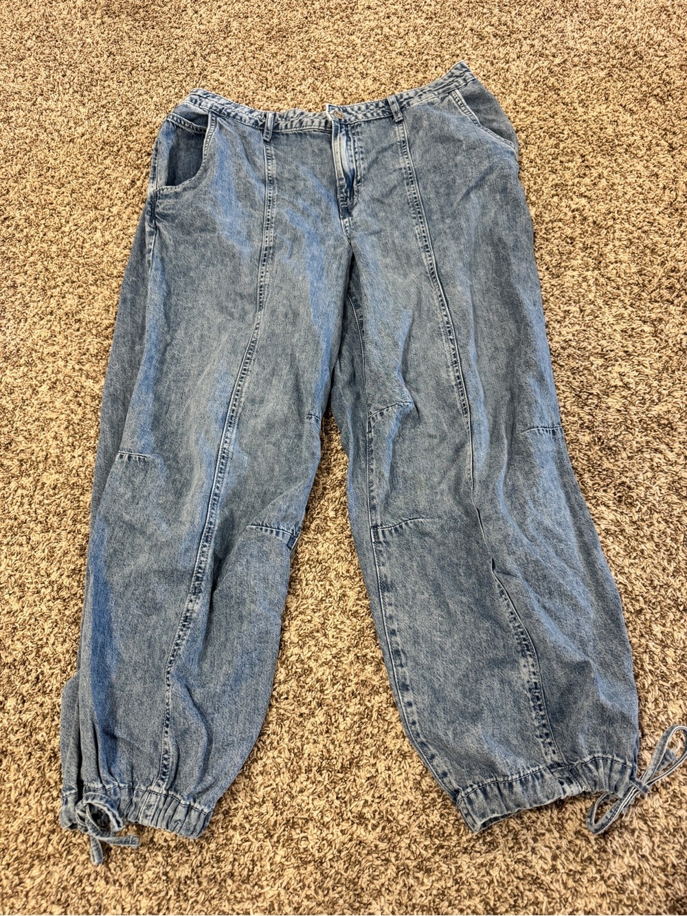 Maurices Light Wash Denim Jogger Pants